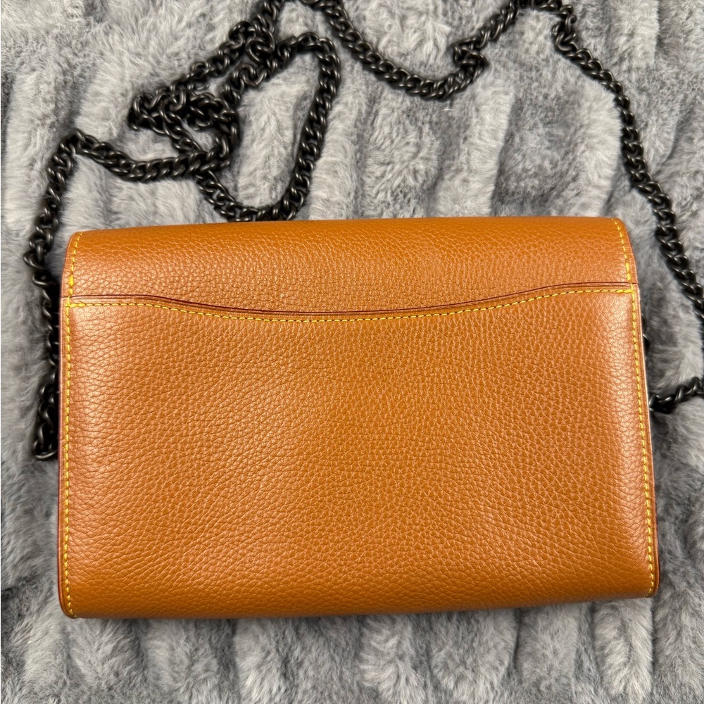 Coach Tabby Chain Brown Pebbled Leather Crossbody Purse Clutch Bag NWT - Picture 9 of 13